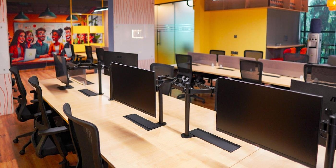 Dual-monitor desks